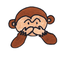 Poker face monkey sticker #2305805