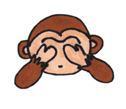 Poker face monkey sticker #2305806