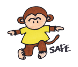 Poker face monkey sticker #2305808