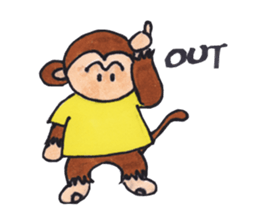 Poker face monkey sticker #2305809
