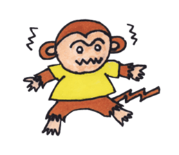 Poker face monkey sticker #2305810