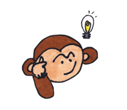 Poker face monkey sticker #2305814