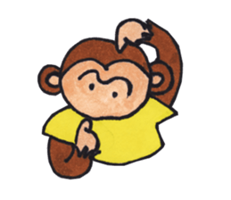 Poker face monkey sticker #2305816