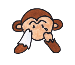 Poker face monkey sticker #2305817