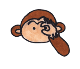 Poker face monkey sticker #2305822
