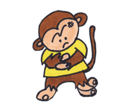 Poker face monkey sticker #2305823