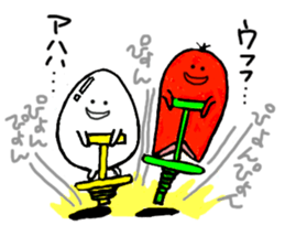 Sausage Man with boiled eggs man sticker #2306471