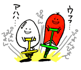 Sausage Man with boiled eggs man sticker #2306471