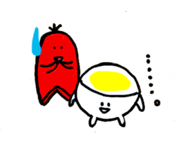 Sausage Man with boiled eggs man sticker #2306477