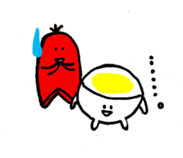 Sausage Man with boiled eggs man sticker #2306477