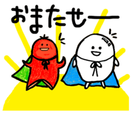 Sausage Man with boiled eggs man sticker #2306485