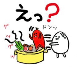 Sausage Man with boiled eggs man sticker #2306488