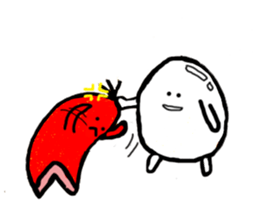 Sausage Man with boiled eggs man sticker #2306500