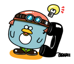 Penguin Ginsuke's flying paper fan 2 sticker #2307864