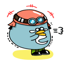 Penguin Ginsuke's flying paper fan 2 sticker #2307865