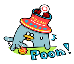 Penguin Ginsuke's flying paper fan 2 sticker #2307867