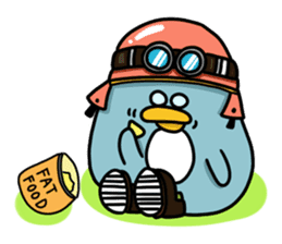 Penguin Ginsuke's flying paper fan 2 sticker #2307870