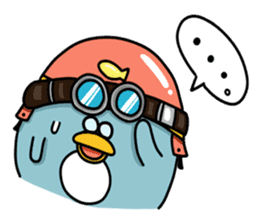 Penguin Ginsuke's flying paper fan 2 sticker #2307871