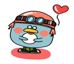 Penguin Ginsuke's flying paper fan 2 sticker #2307874