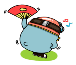 Penguin Ginsuke's flying paper fan 2 sticker #2307875