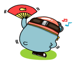 Penguin Ginsuke's flying paper fan 2 sticker #2307875