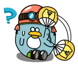 Penguin Ginsuke's flying paper fan 2 sticker #2307878