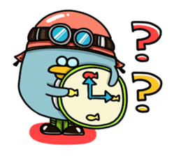 Penguin Ginsuke's flying paper fan 2 sticker #2307879