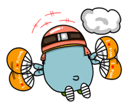 Penguin Ginsuke's flying paper fan 2 sticker #2307883