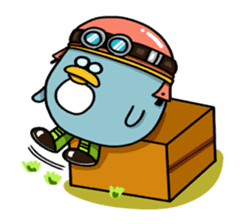 Penguin Ginsuke's flying paper fan 2 sticker #2307884