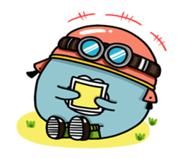 Penguin Ginsuke's flying paper fan 2 sticker #2307885