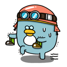 Penguin Ginsuke's flying paper fan 2 sticker #2307886