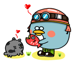 Penguin Ginsuke's flying paper fan 2 sticker #2307887