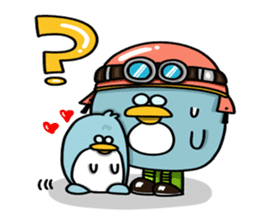 Penguin Ginsuke's flying paper fan 2 sticker #2307889