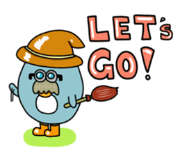 Penguin Ginsuke's flying paper fan 2 sticker #2307891