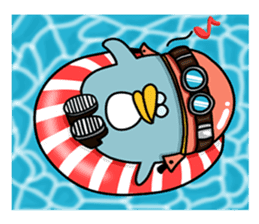 Penguin Ginsuke's flying paper fan 2 sticker #2307892