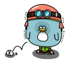 Penguin Ginsuke's flying paper fan 2 sticker #2307893