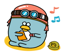 Penguin Ginsuke's flying paper fan 2 sticker #2307894