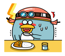 Penguin Ginsuke's flying paper fan 2 sticker #2307895