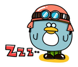 Penguin Ginsuke's flying paper fan 2 sticker #2307896