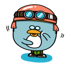 Penguin Ginsuke's flying paper fan 2 sticker #2307897