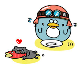 Penguin Ginsuke's flying paper fan 2 sticker #2307899