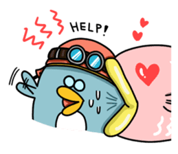 Penguin Ginsuke's flying paper fan 2 sticker #2307901