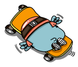 Penguin Ginsuke's flying paper fan 2 sticker #2307902