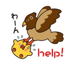 flying chick & penguin stickers sticker #2311491