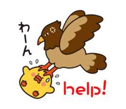 flying chick & penguin stickers sticker #2311491