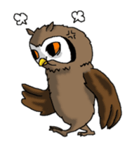 Horned owl sticker #2312070