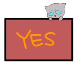 Rabbit amoeba and a gray cat sticker #2314126