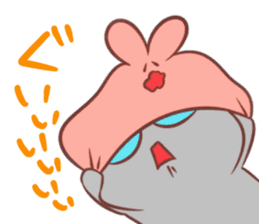Rabbit amoeba and a gray cat sticker #2314146