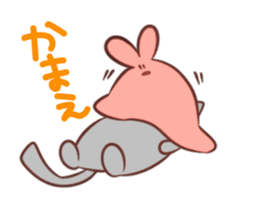 Rabbit amoeba and a gray cat sticker #2314148