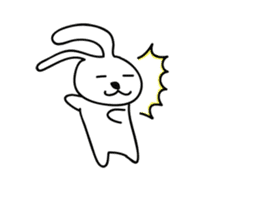 a talking rabbit in Japanese sticker #2316262